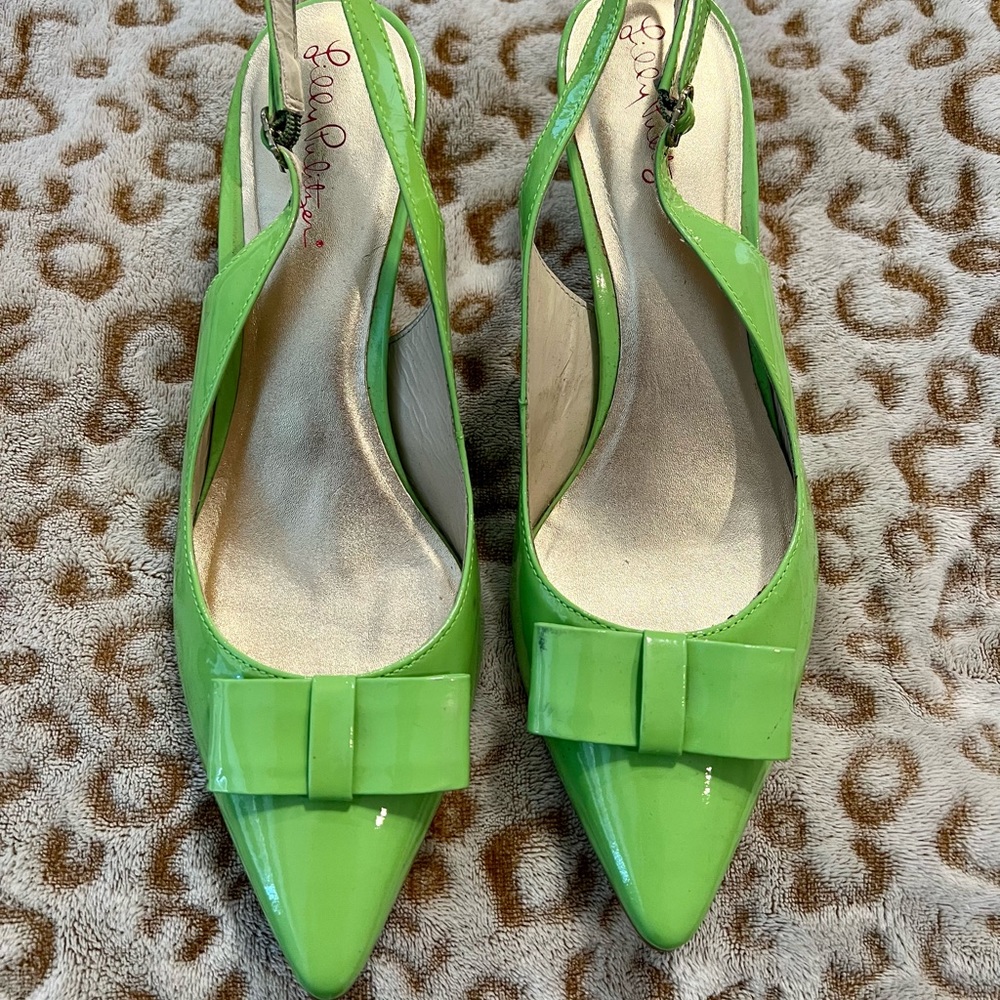 Lilly Pulitzer Green Patent Leather Heels